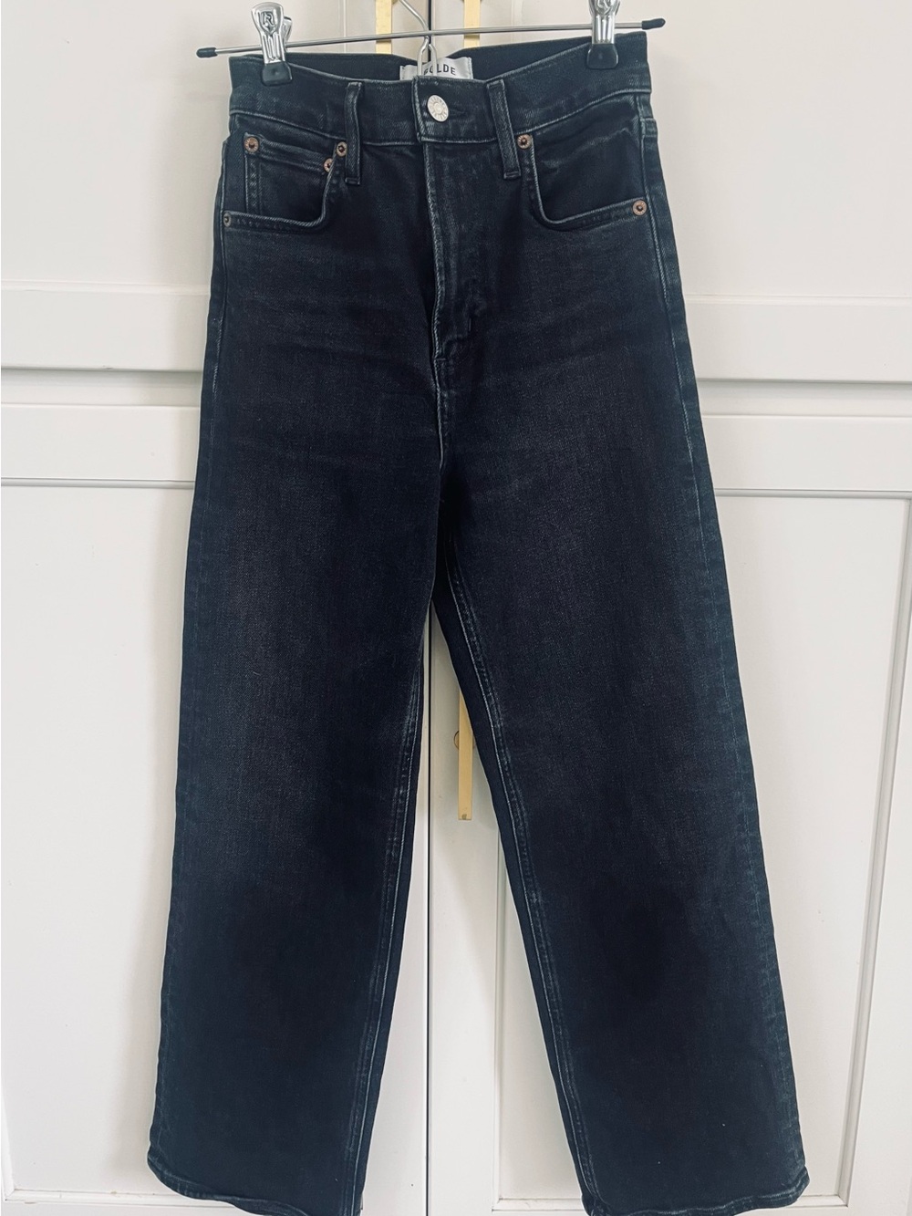 Agolde Ren Black Wide-Leg Jeans